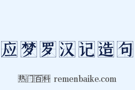 应梦罗汉记造句是什么意思的图片
